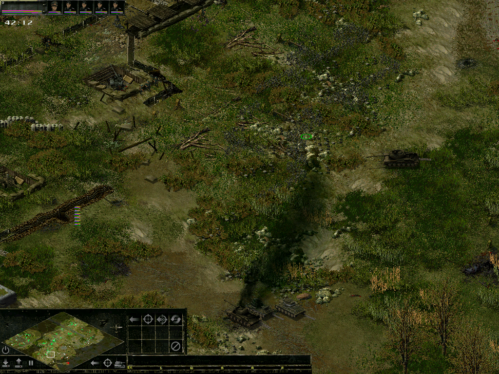 Soviet IS-2 heavy tanks assaulting the fortifications on the heights