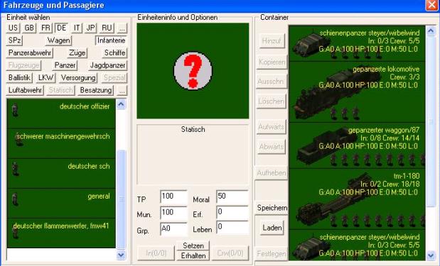 Zug zusammenstellen wie gewünscht, so wie die Reihenfolge im Editor so erscheint der Zug im Spiel.